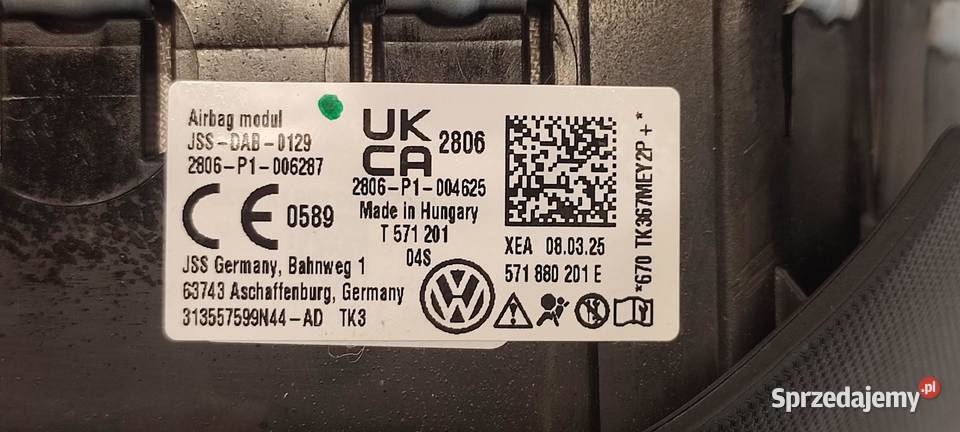 VW TAYRON TIGUAN III PODUSZKA AIRBAG KIEROWCY Poduszki powietrzne