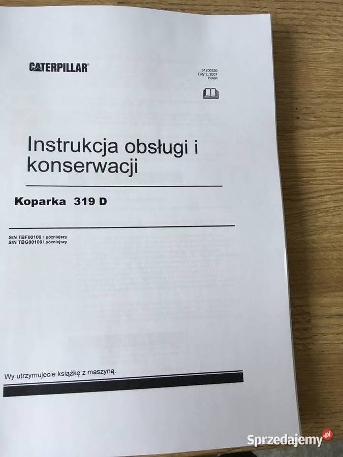 dtr instrukcja obsługi koparka caterpillar 319d Pozostałe Szczecin