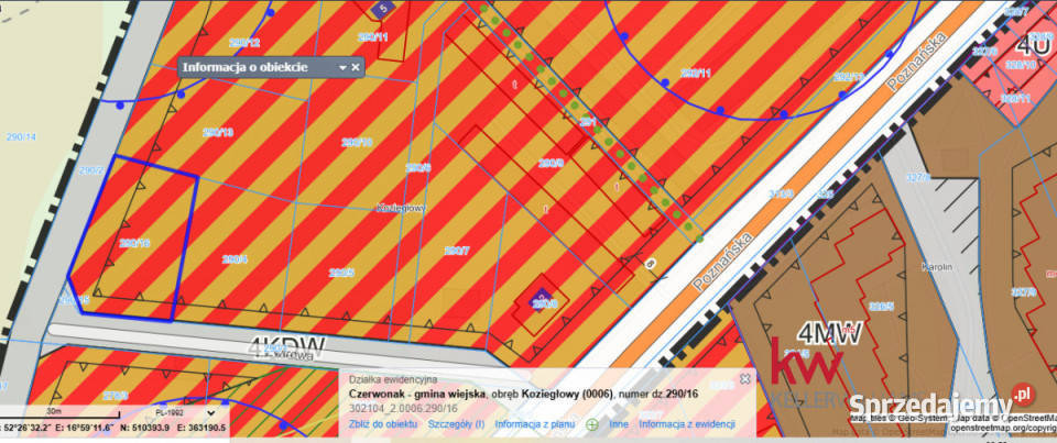sprzedaży gruntu Koziegłowy Żwirowa 889m2 371zł/m2 sprzedam