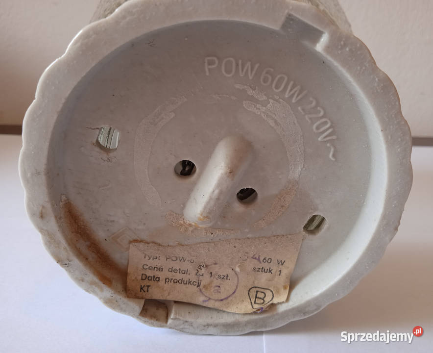 Szklana lampa PRL porcelanowa podstawa Poznań sprzedam