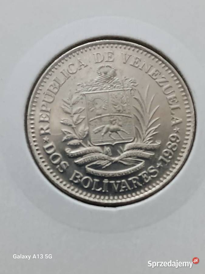 2 Boliwary Wenezuela 1989 rokoło mennicze Konin