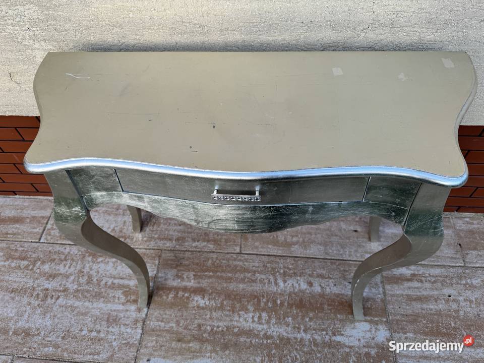 Konsolka srebrna Ludwikowa glamour toaletka