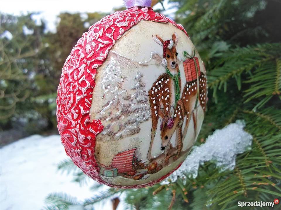 Bombka Decoupage Medalion Dekoracje i ozdoby śląskie Czarków sprzedam