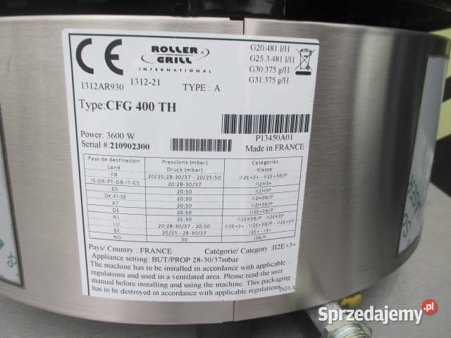 Naleśnikarka Gazowa ROLLER GRILL CFG 400 TH Ostrów Wielkopolski
