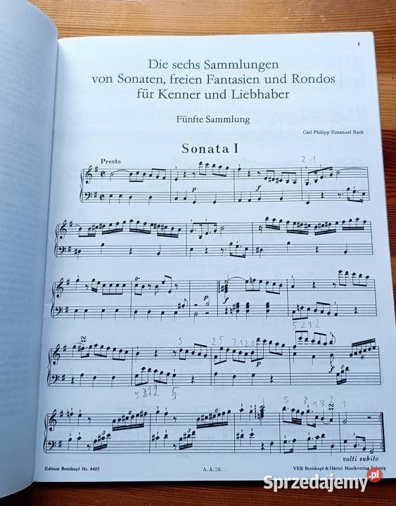 CP E Bach Klavier EB 4405 1981 nuty muzyka łódzkie Łódź sprzedam