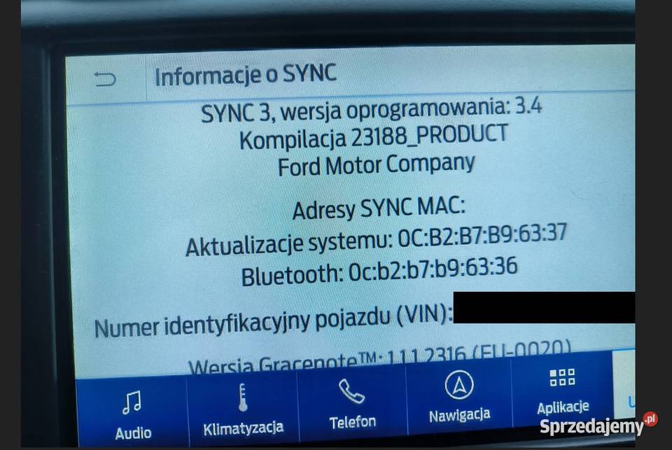 Ford Sync 3 mapy 2025 aktualizacja Olkusz