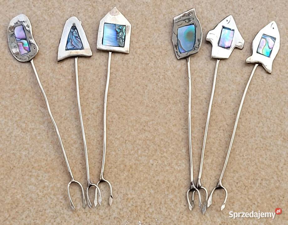 Zabytkowy zestaw widelczyków do koktajli Meksyk Kraków