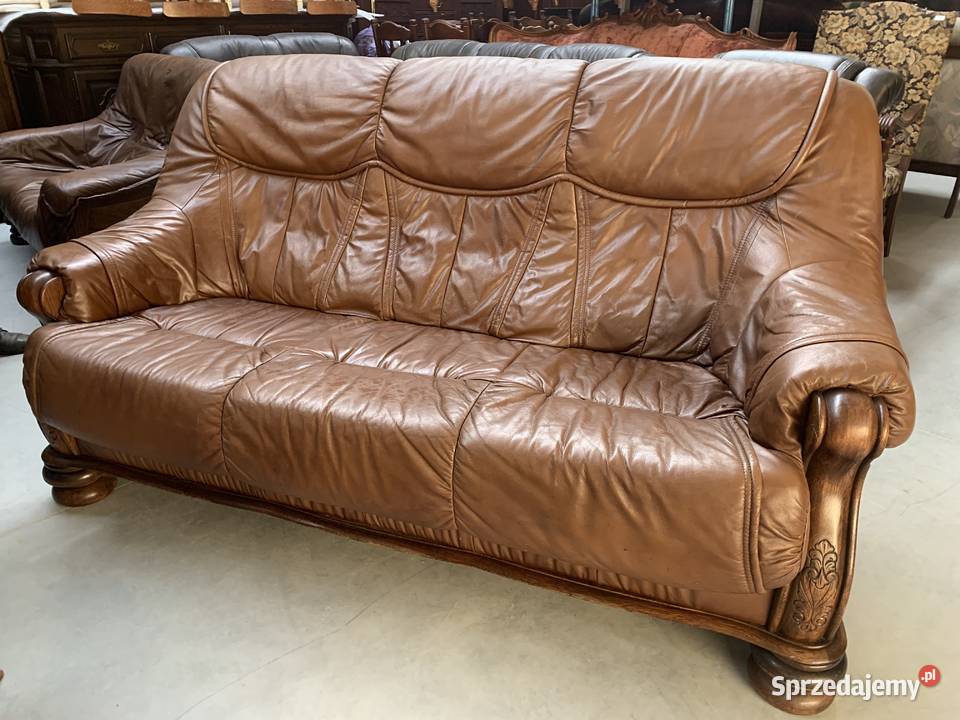 Ładna holenderska sofa kanapa ze skóry na Sławoszewek