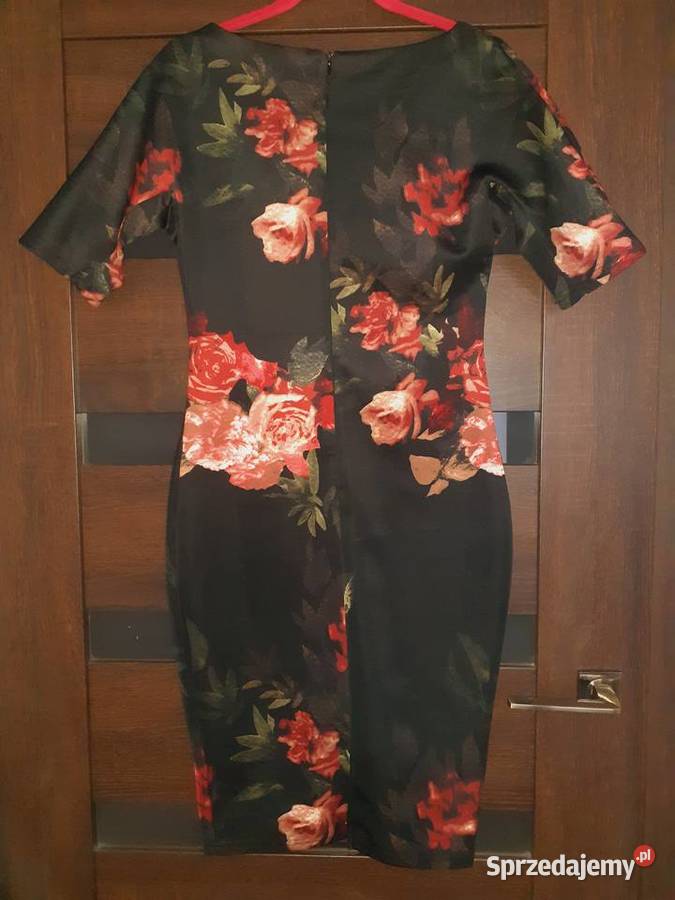 sukienka czarna w kwiaty M ołówkowa czarny Gdańsk