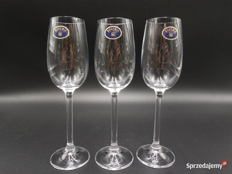 Kieliszki 3 Bohemia Crystal do wina likieru Porcelana i szkło Raszków sprzedam