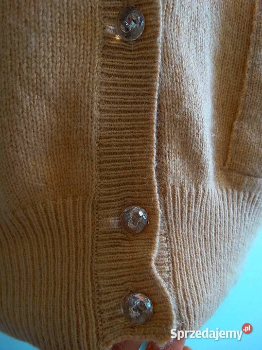 Sweter Kardigan z Angorą Długi Rozpinany Łomża