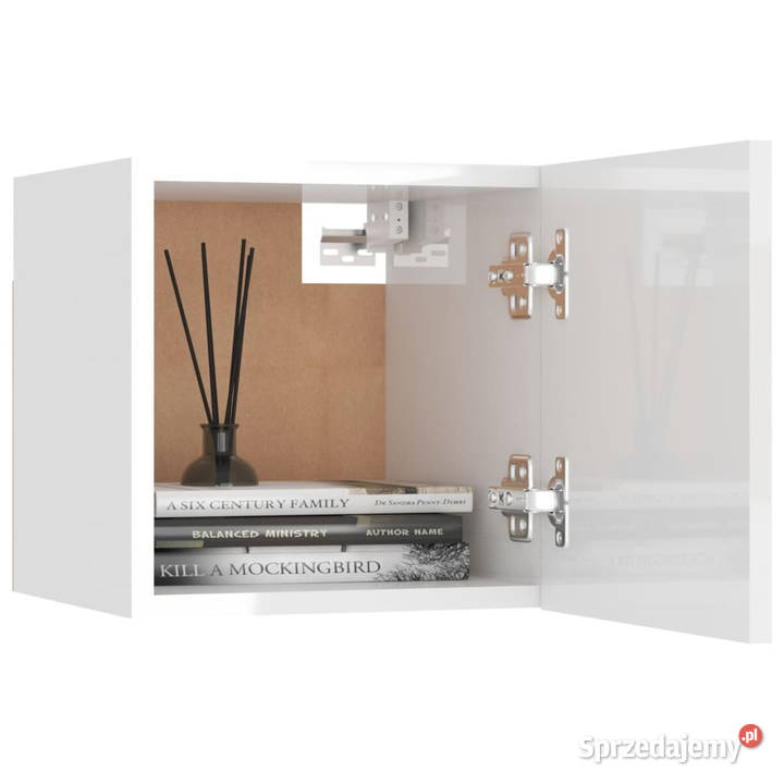 Szafki nocne 2 wysoki połysk białe 305x30x30 Szafki Warszawa sprzedam