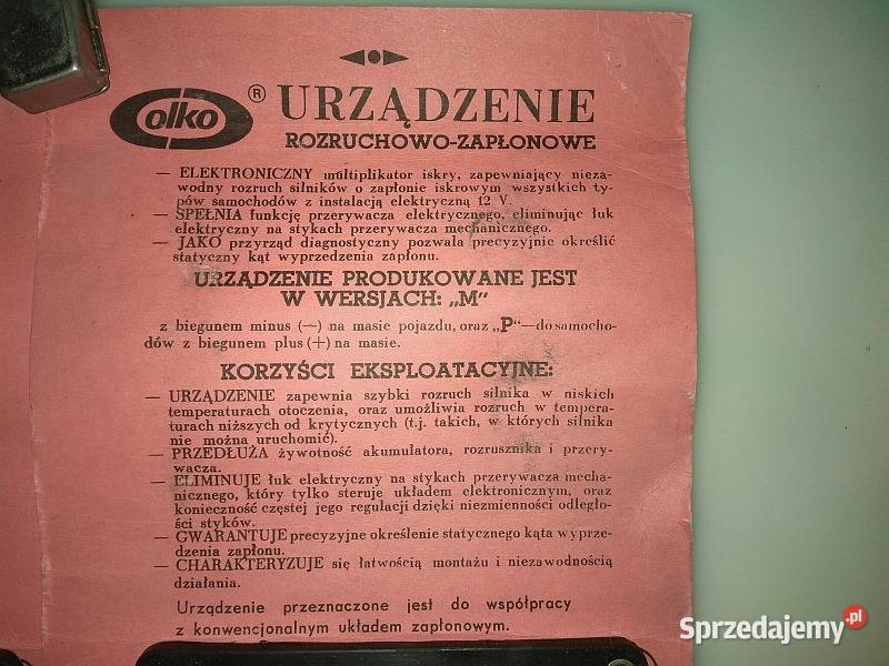 Urządzenie rozruchowozapłonowe nowe sprzedam