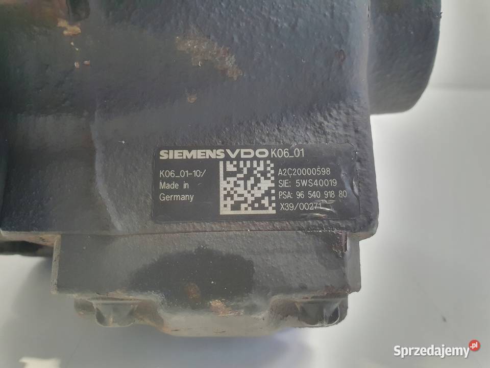 Peugeot 307 20 HDI POMPA WTRYSKOWA 9654091880 Pompy wtryskowe Chełm sprzedam