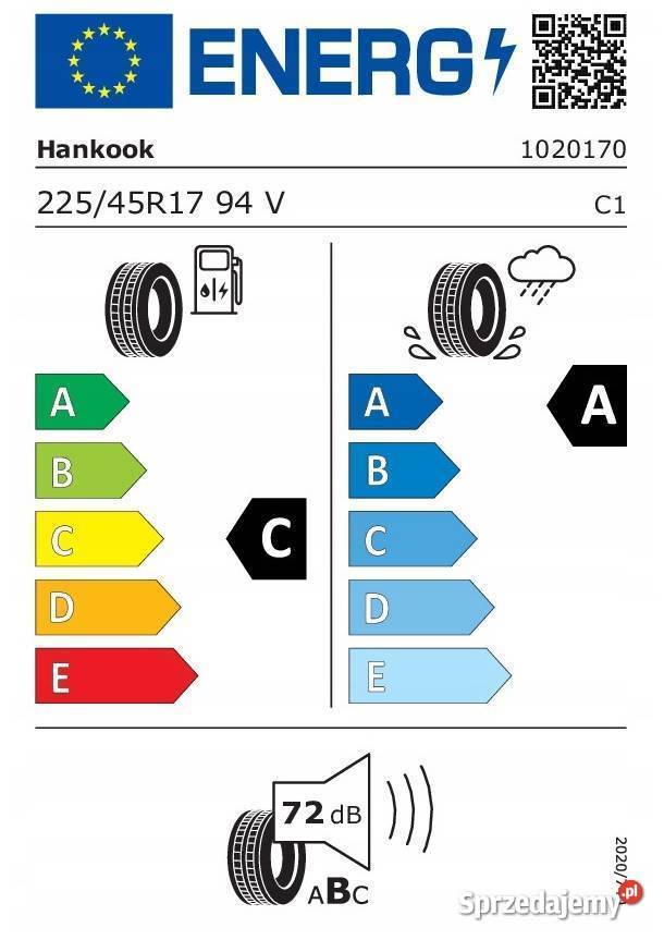 4x Hankook Ventus Prime3 K125 22545R17 94V XLFR Jasło