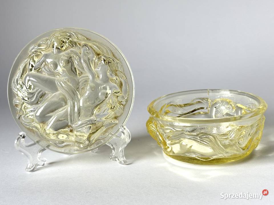 Stare cytrynowe puzderko Bohemia Czechosłowacja