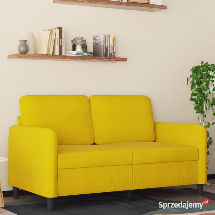Sofa 2osobowa żółta 120 tapicerowana aksamitem Warszawa