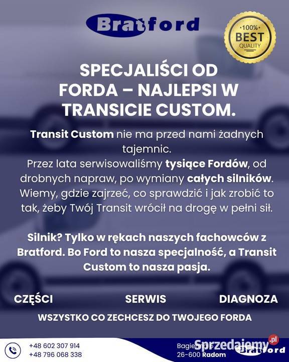 PRZEWÓD FORD TRANSIT CUSTOM AUTOMAT BRATFORD mazowieckie Radom