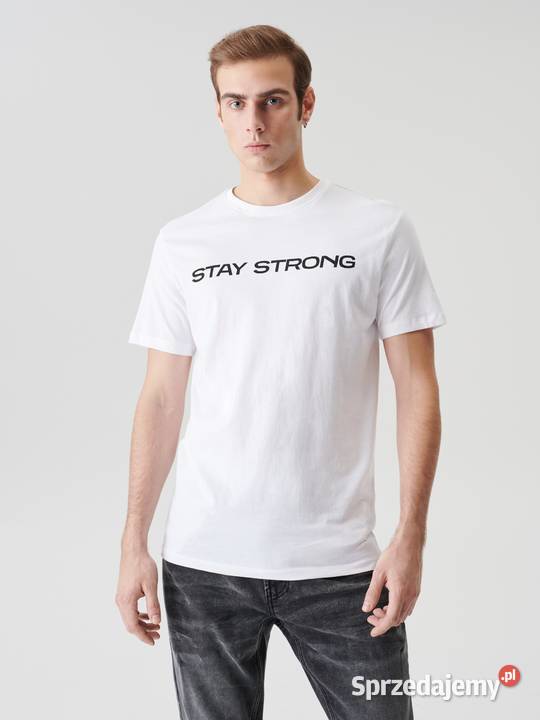 granatowy i biały tshirt męski Sinsay 2pak Olkusz