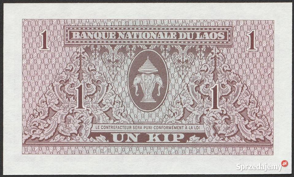 LAOS 1 KIP 1962 STAN BANKOWY UNC Numizmatyka łódzkie Łódź sprzedam
