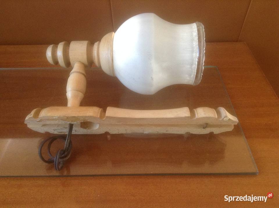 Kinkiet elektryczny drewniany ze szklanym Kinkiety Opole