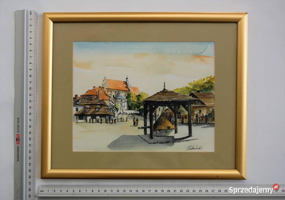Kazimierz Dolny pejzaż akwarela obraz Stefański Lublin sprzedam