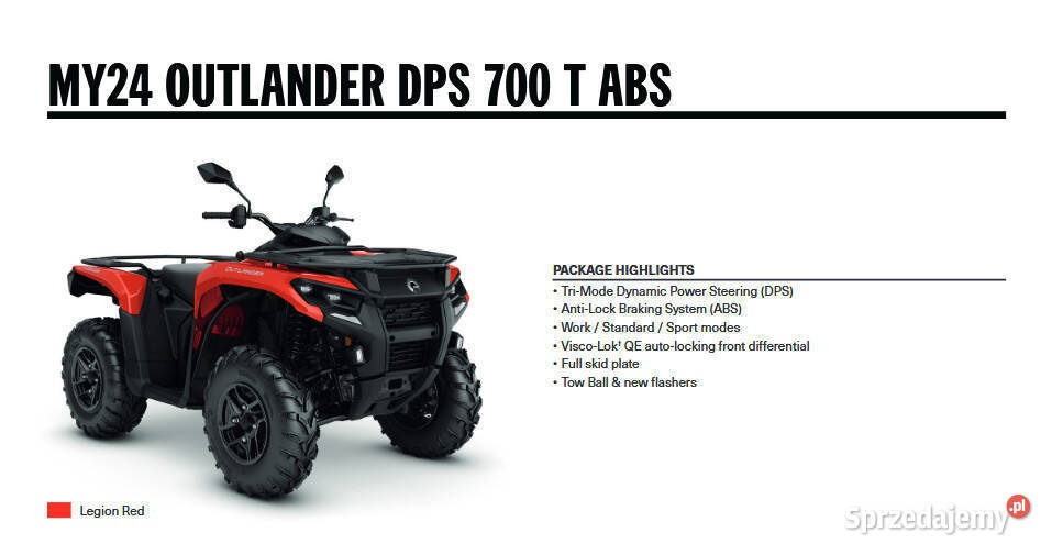 BRP CanAm Outlander DPS T 700 Legion Red model Chełmiec