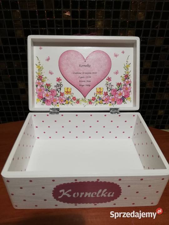 Kuferek wspomnień z imieniem chrzest roczek Kędzierzyn-Koźle