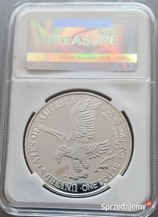 1 Dolar USA 2023 r Libertyplaterowane Slab Kopia wielkopolskie Konin