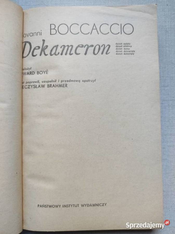 Dekameron Boccaccio Giovanni Kielce