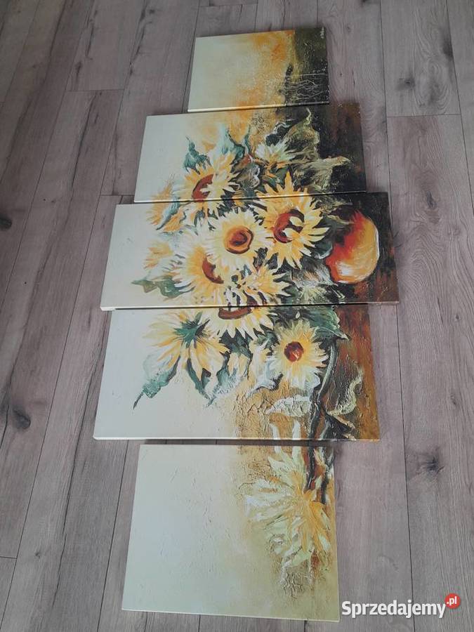Tryptyk obraz słoneczniki komodę lubelskie Grabowiec
