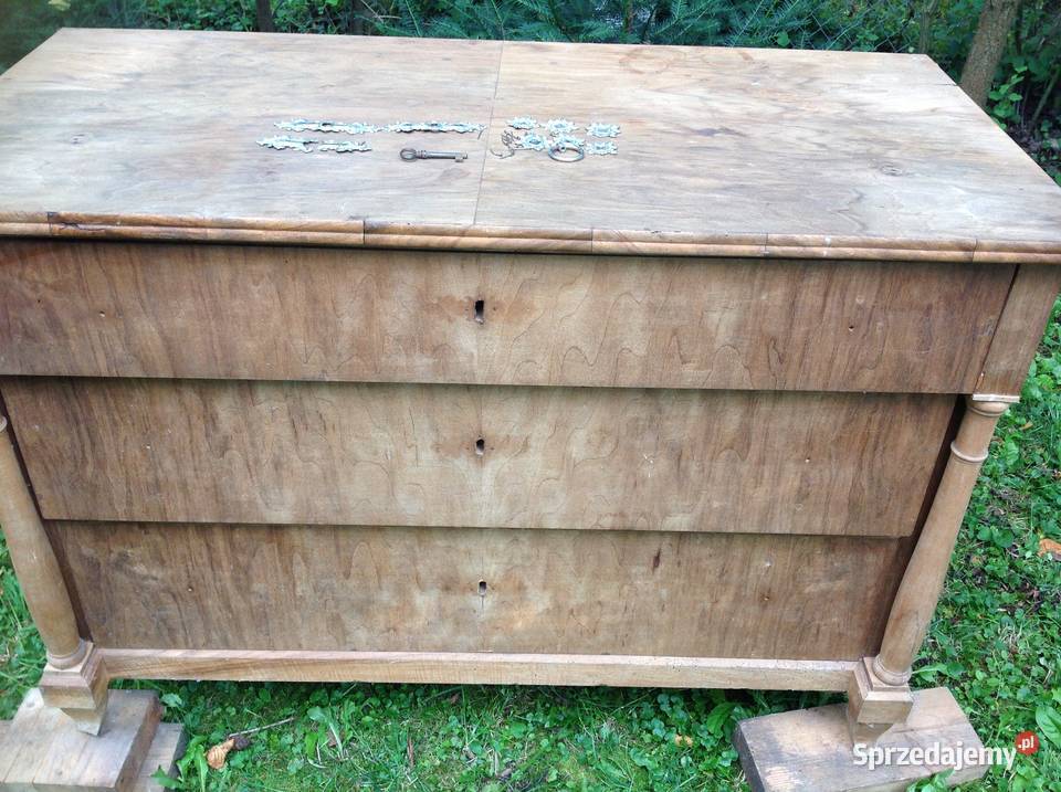 Drewniana Komoda z Szufladami Orzech Antyk Nowa Sól