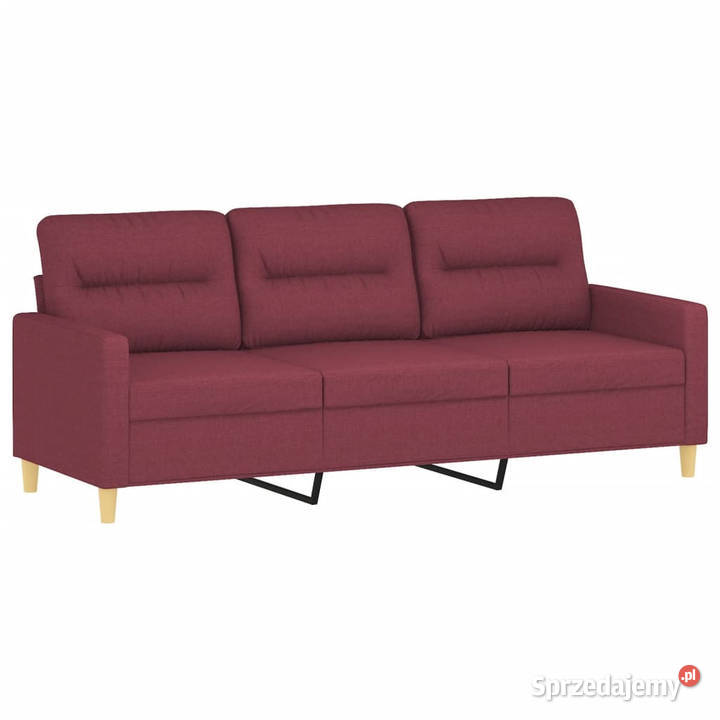 3osobowa sofa z podnóżkiem winna czerwień 180