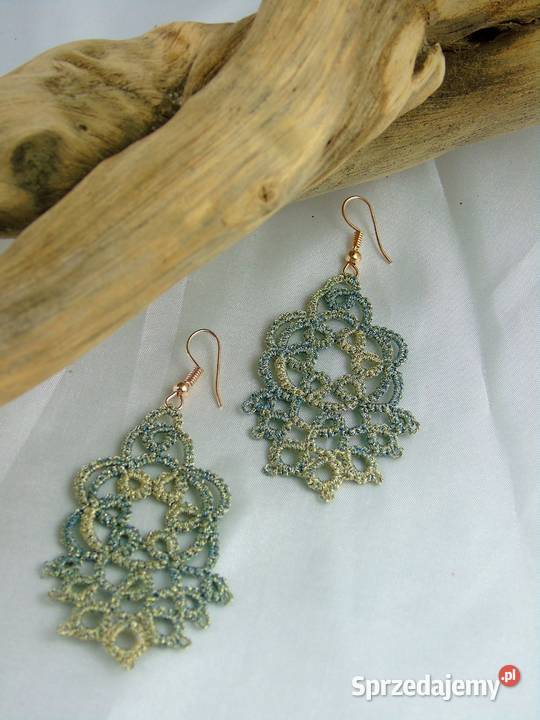 Kolczyki koronkoweróżne wzory kolory Wiśniowa