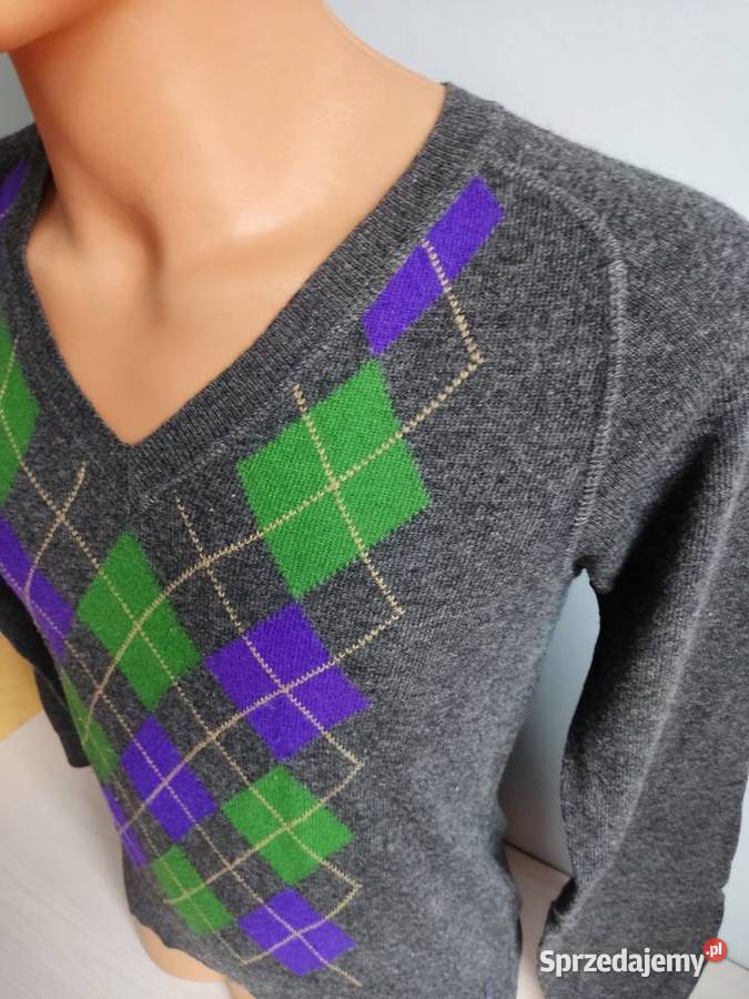Sweter serek Marc OPolo w kratkę Odzież codzienna Głuchołazy