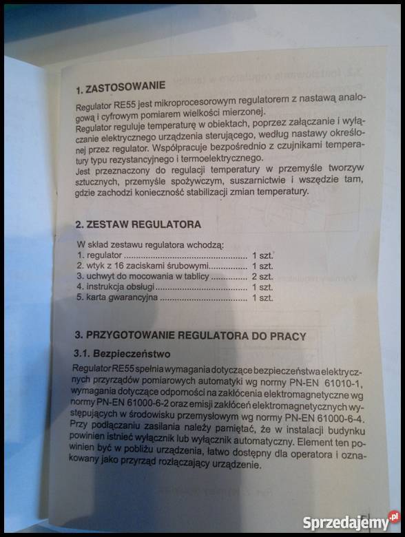 Regulator temperatury re55 zakres 0250C Dąbrowa Górnicza