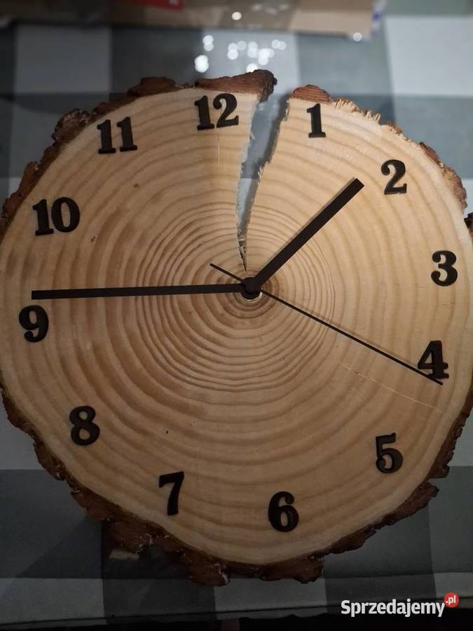 Zegar z plastra drewna średnica 30 ścienny łódzkie Łódź sprzedam