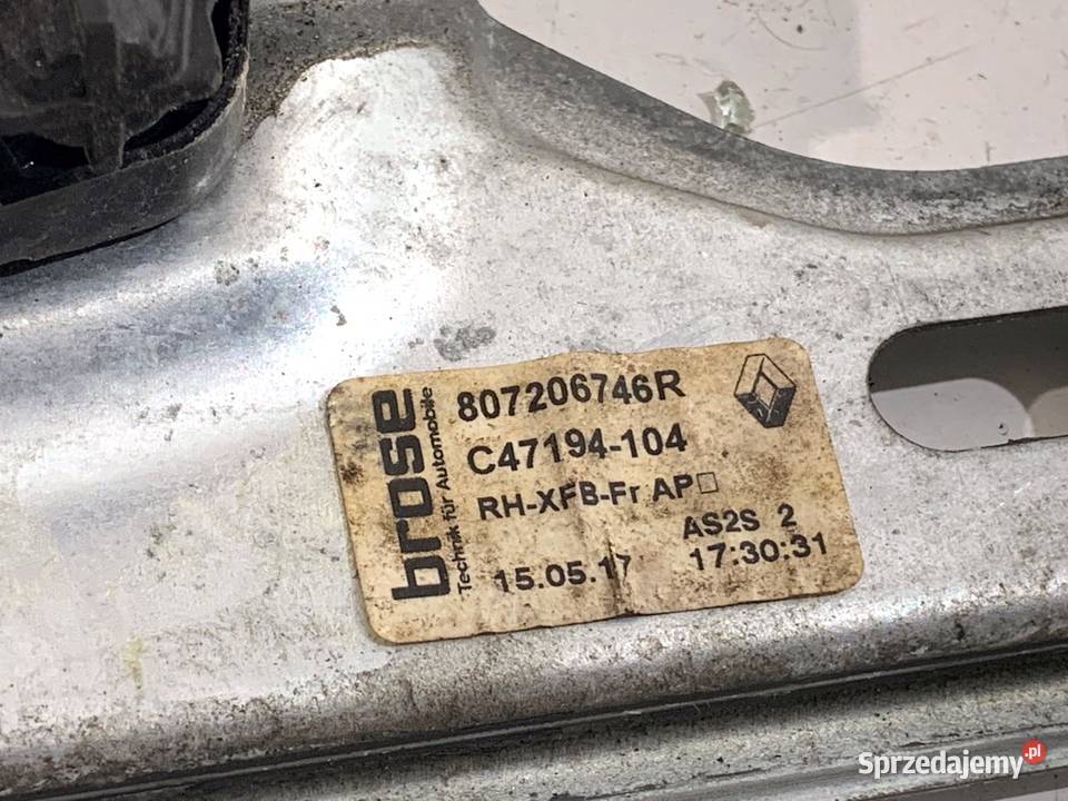 PODNOŚNIK SZYBY PRAWY PRZÓD RENAULT MEGANE IV osobowe