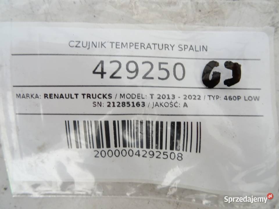 CZUJNIK TEMPERATURY SPALIN RENAULT TRUCKS T Czujniki spalin
