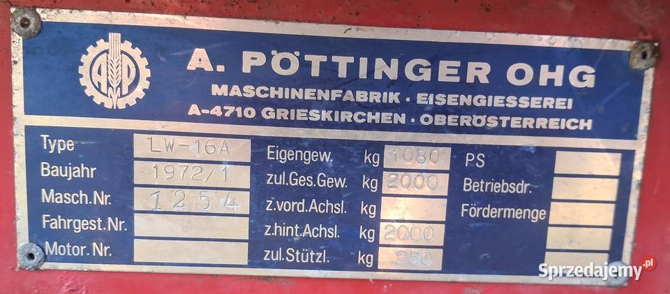 Przyczepa samozbierająca pottinger 15 Limanowa