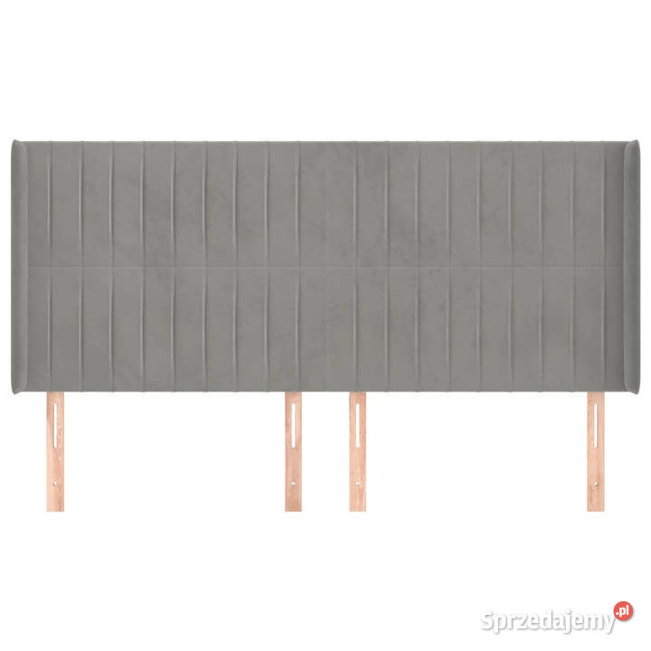 Zagłówek uszak jasnoszary 203x16x118128 aksamit Warszawa