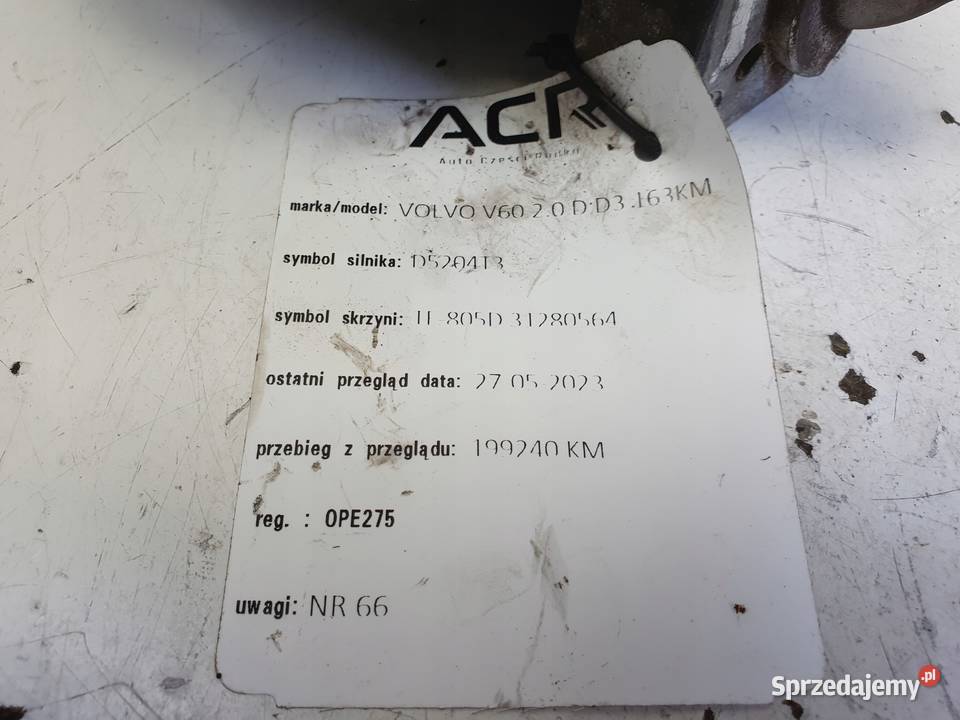 ROZRUSZNIK Volvo S60 II V60 I 20 D3 ROZRUSZNIK Rudka