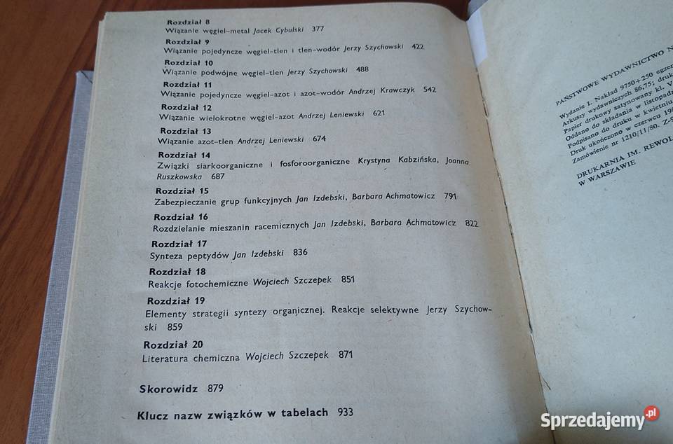 Preparatyka i elementy syntezy organicznej Gdańsk sprzedam