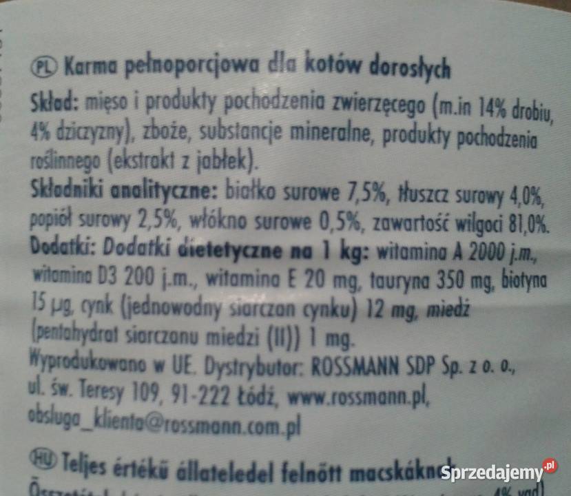 Winston Karma kotów bez cukru DRÓB z DZICZYZNĄ 5 sprzedam