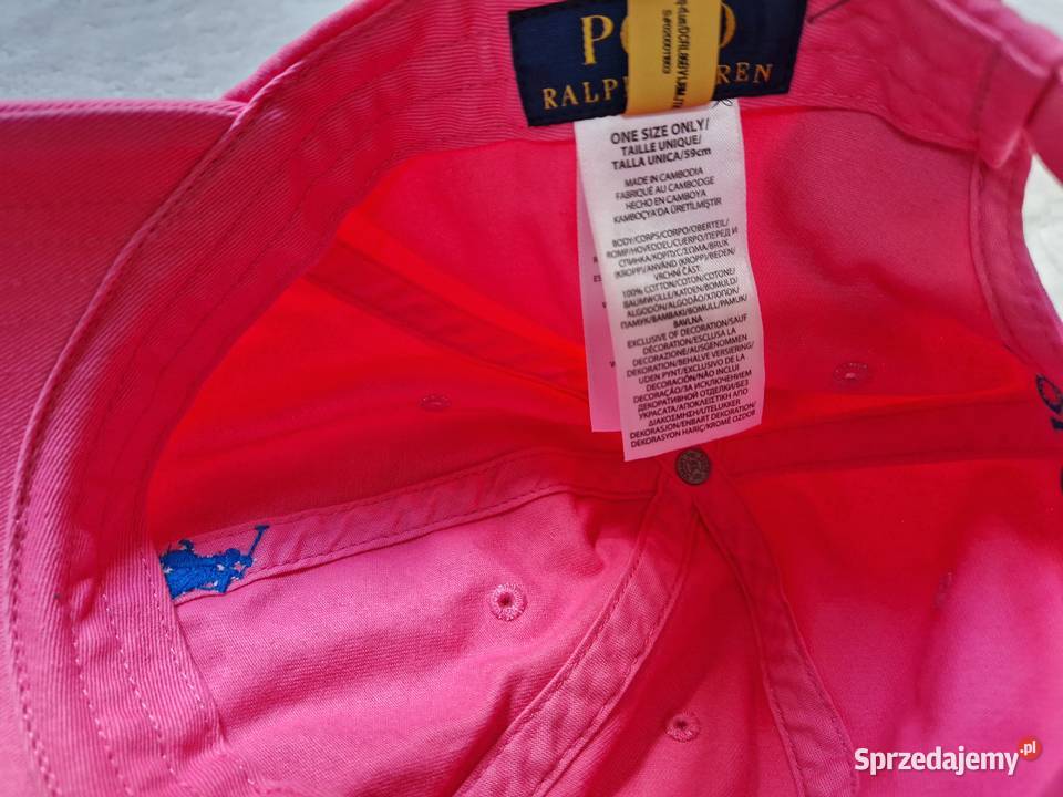 Nowa różowa damska czapka z daszkiem Ralph Dla kobiet Bibice