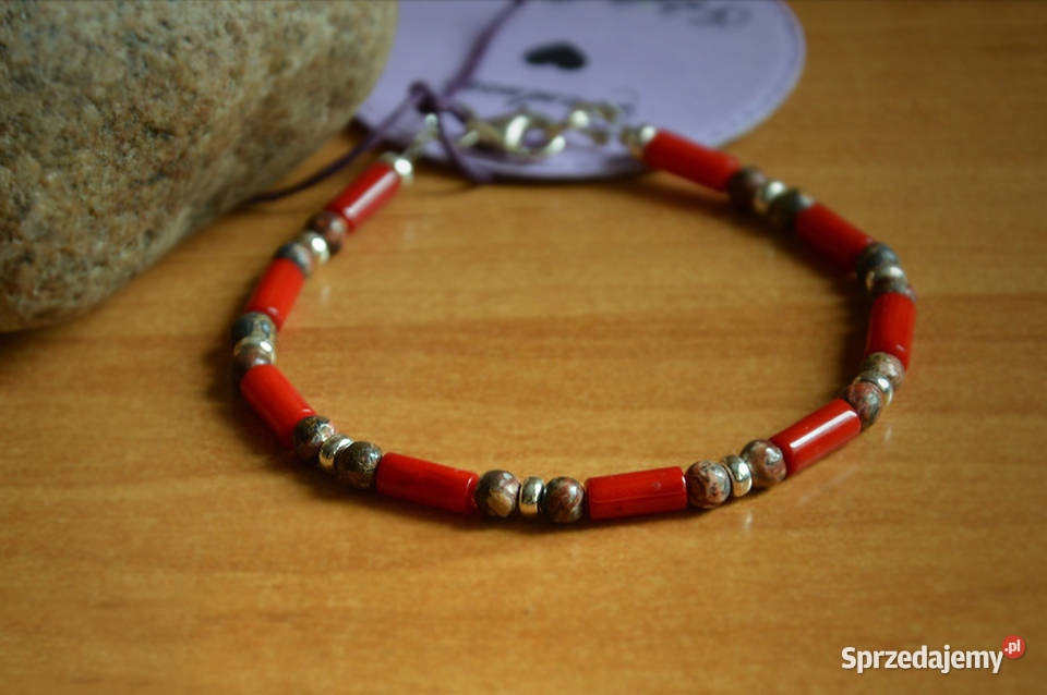 Koral naturalny Jaspis Leopardzi Bransoletka Gdańsk sprzedam