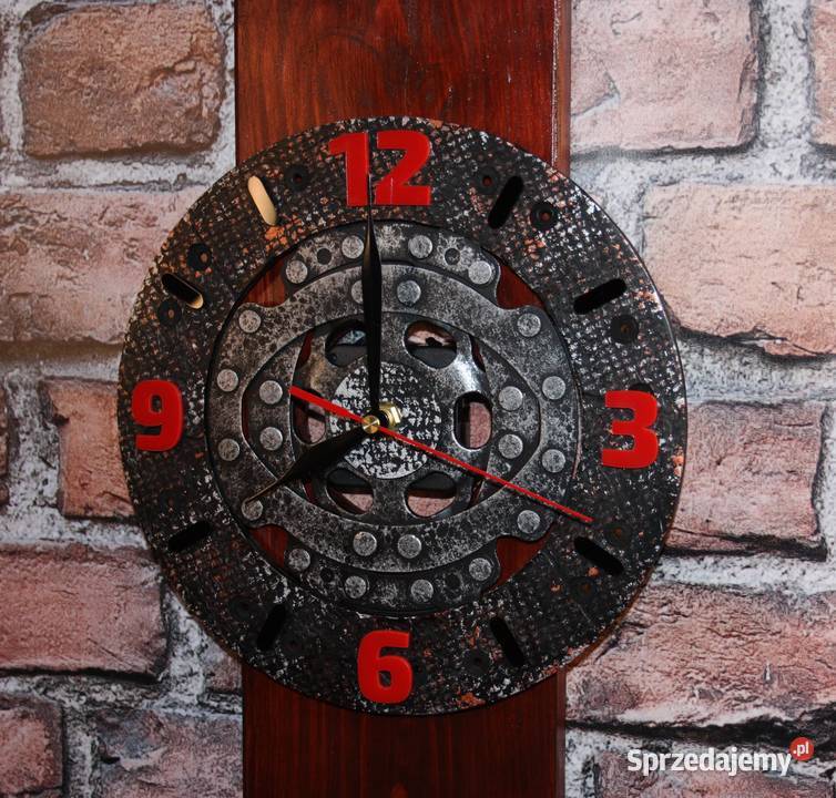 Zegar loft Metal Drewno Scrap metal Art