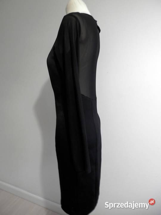 Sukienka Czarna Wieczorowa Imprezowa Koktajlowa Łomża