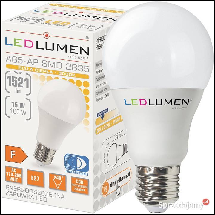 Żarówka LED LEDLUMEN E27 15W 100W 1521lm ciepła Warszawa
