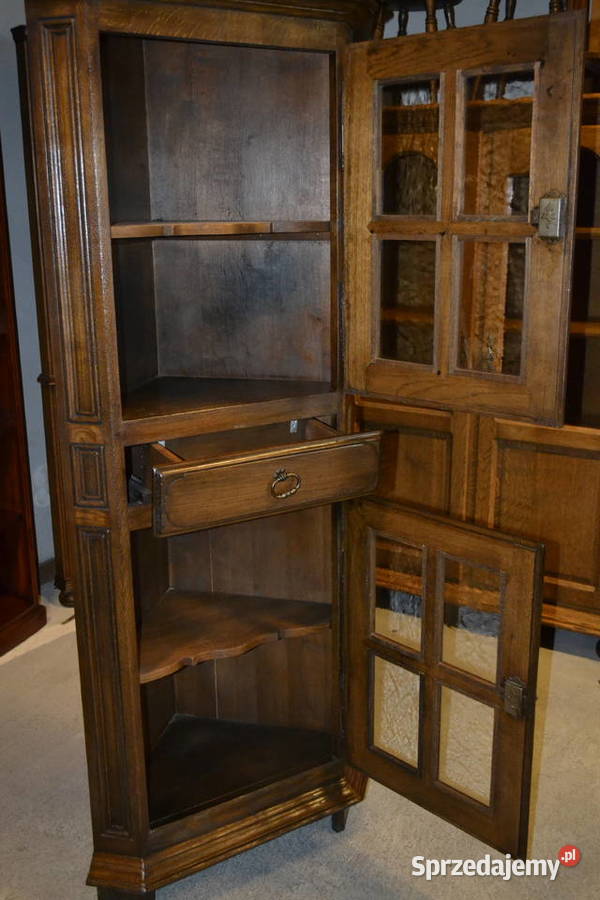 witryna szafka narożna lity dąb